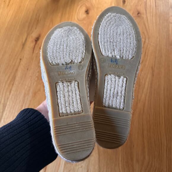 J. Crew Cap Toe Slingback Espadrilles in Canvas Made in Spain White Black Size 7 - Picture 9 of 9